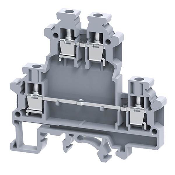 Клемма двухярусная винтовая КЭАЗ OptiClip CDL-4-2L-I (0.2-4) серый