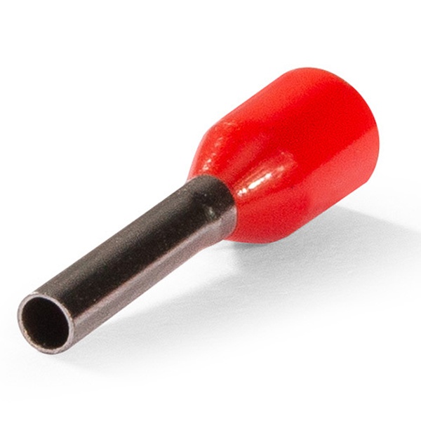 Наконечник штыревой втулочный изолированный КВТ НШВИ 1,0-8 Евро красный [уп.100шт]