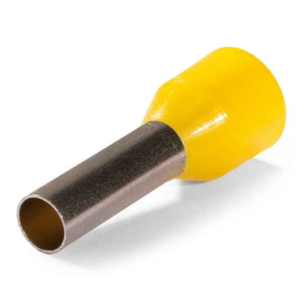 Наконечник штыревой втулочный изолированный КВТ НШВИ 6,0-12 Евро желтый [уп.100шт]