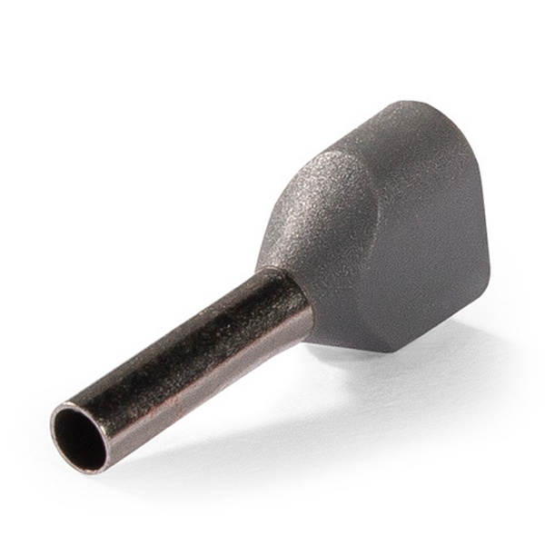 Наконечник штыревой втулочный изолированный КВТ НШВИ2 0,75-8 Евро серый [уп.100шт]