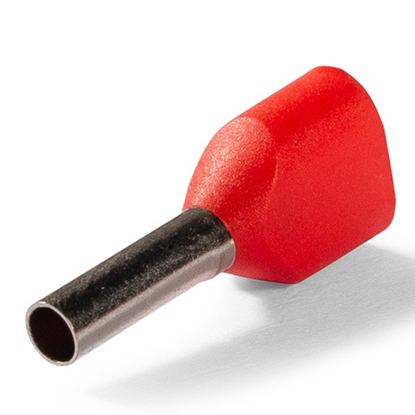 Наконечник штыревой втулочный изолированный КВТ НШВИ2 1,0-8 Евро красный [уп.100шт]