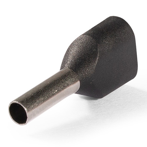 Наконечник штыревой втулочный изолированный КВТ НШВИ2 1,5-8 Евро черный [уп.100шт]