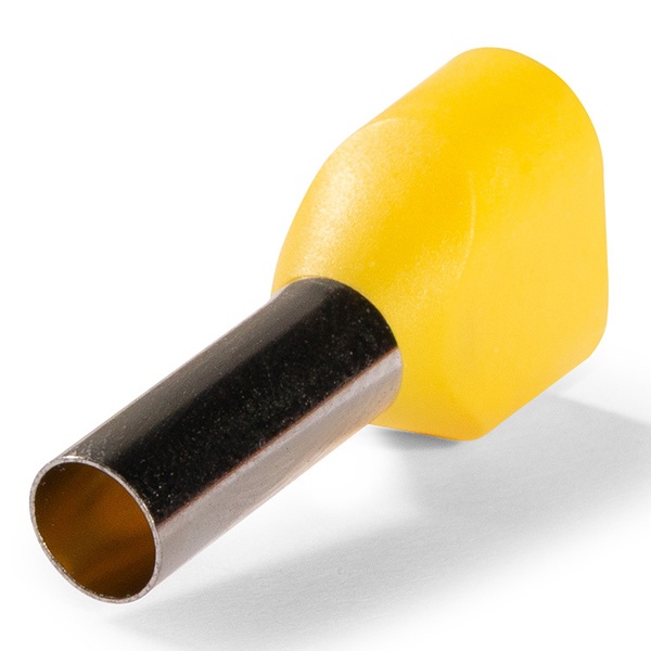 Наконечник штыревой втулочный изолированный КВТ НШВИ2 6,0-14 Евро желтый [уп.100шт]