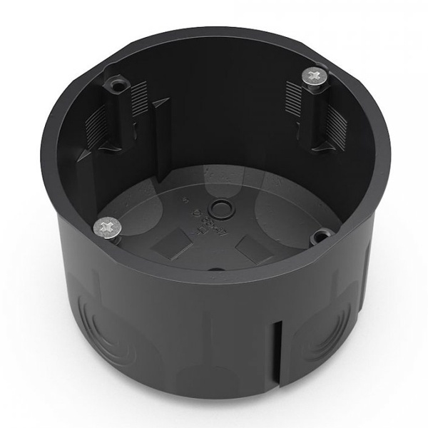 Коробка установочная Промрукав 60-0710-9005С двухкомпонентная для сплошных стен черная 68х47мм