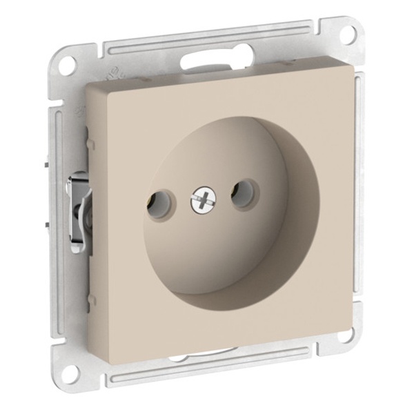 Розетка без заземления SE AtlasDesign 16А быстрозажимные клеммы, песочный [уп 5 шт]
