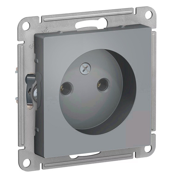 Розетка без заземления SE AtlasDesign 16А быстрозажимные клеммы, грифель [уп 10 шт]