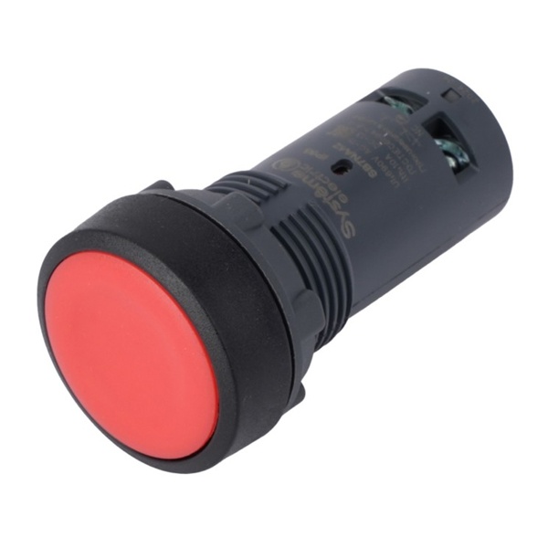 Кнопка моноблочная SE SB7 c возвратом НО+НЗ 22мм IP65 красная