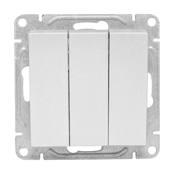 Механизм выключателя 3-клавишного EKF 10А Эпика алюминий