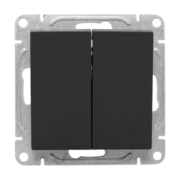 Механизм переключателя 2-клавишного EKF 10А Эпика черный