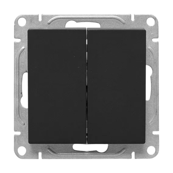 Механизм переключателя 2-клавишного EKF перекрестного 10А Эпика черный