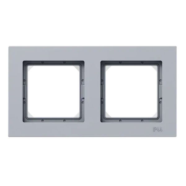 Рамка 2-местная EKF IP44 Эпика алюминий