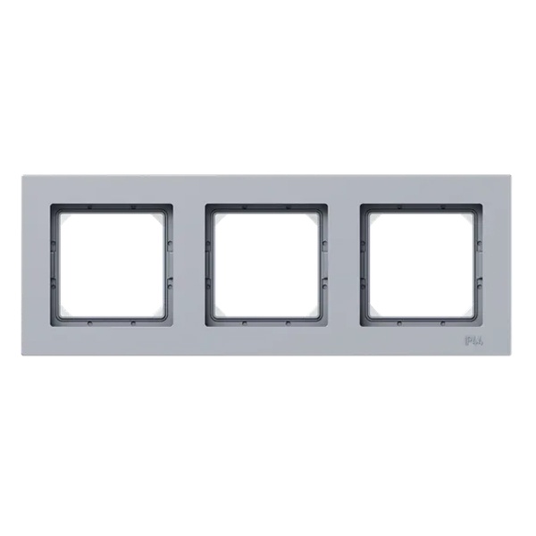 Рамка 3-местная EKF IP44 Эпика алюминий