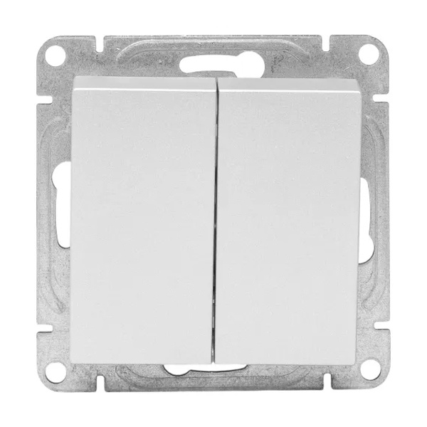 Механизм 2-клавишной кнопки EKF 10А Эпика алюминий