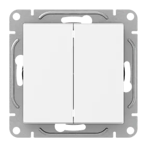 Механизм 2-клавишной кнопки EKF 10А Эпика белый