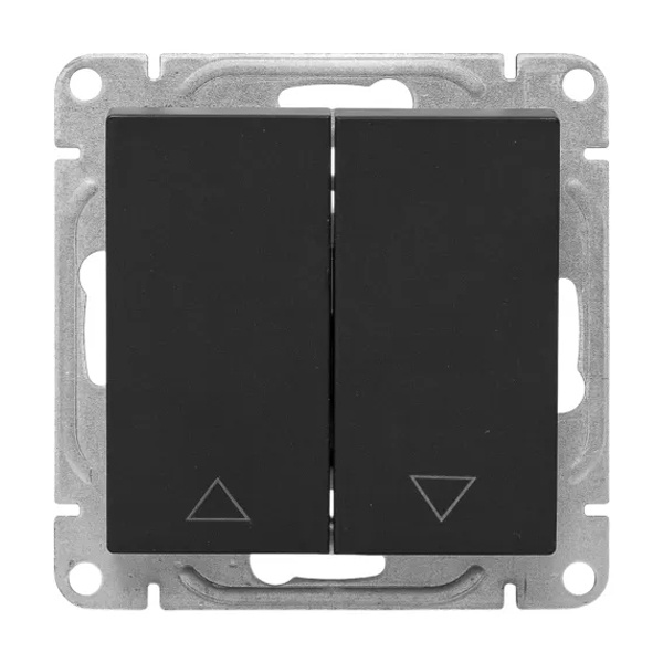 Механизм 2-клавишного кнопочного выключателя EKF для жалюзи Эпика черный