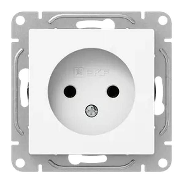 Механизм розетки EKF 2P без заземления 16А Эпика белый