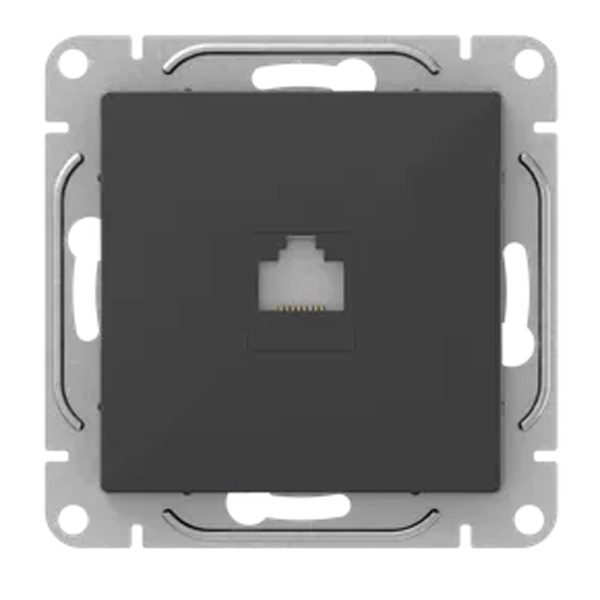 Механизм компьютерной розетки EKF RJ45 кат.5 Эпика черный