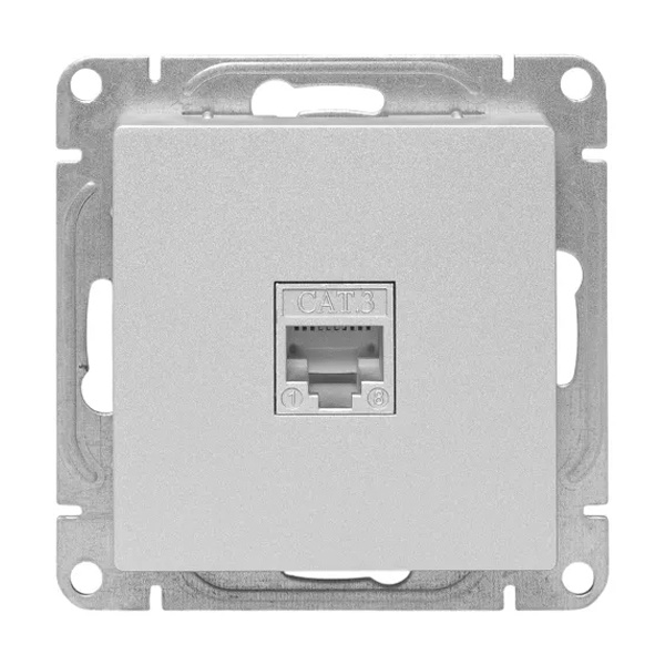 Механизм телефонной розетки EKF RJ11 Эпика алюминий