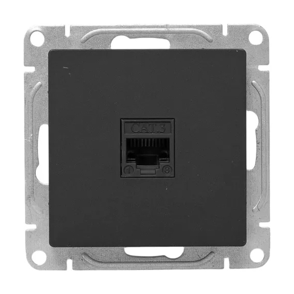 Механизм телефонной розетки EKF RJ11 Эпика черный