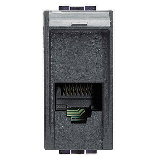 Розетка телефонная RJ11 1 модуль LivingLight Антрацит