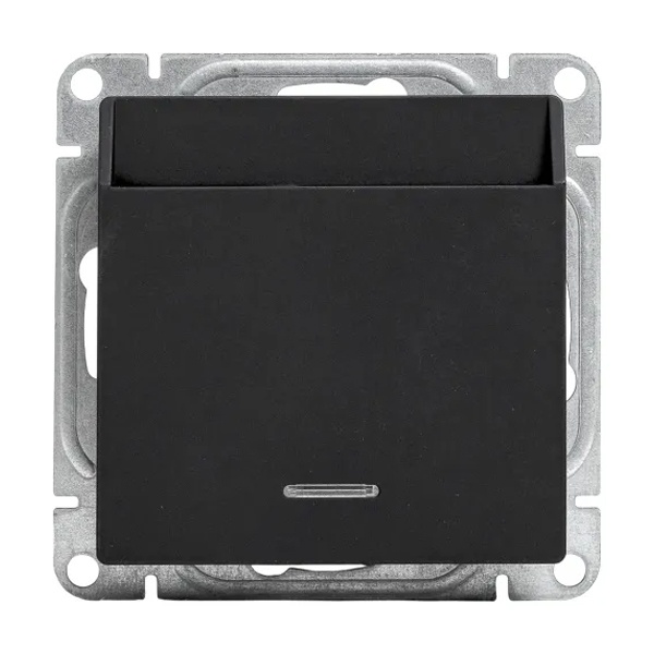 Механизм выключателя карточного с подсветкой EKF 10А Эпика черный