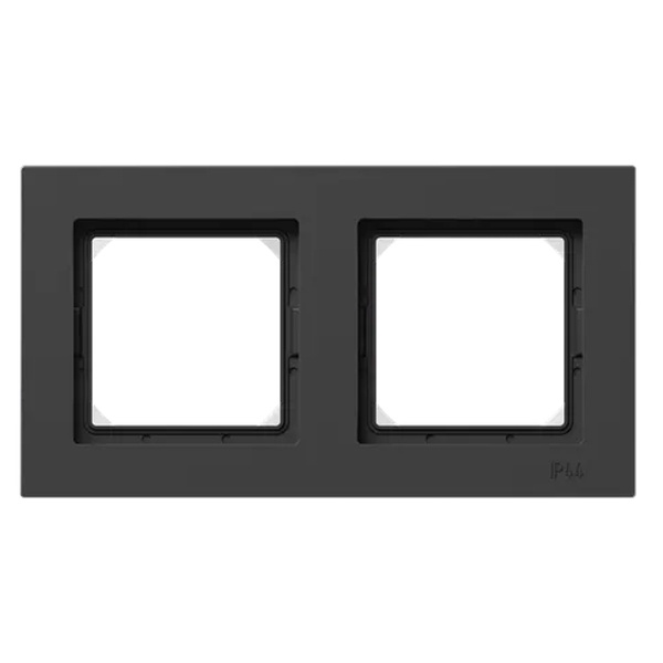Рамка 2-местная EKF IP44 Эпика черный