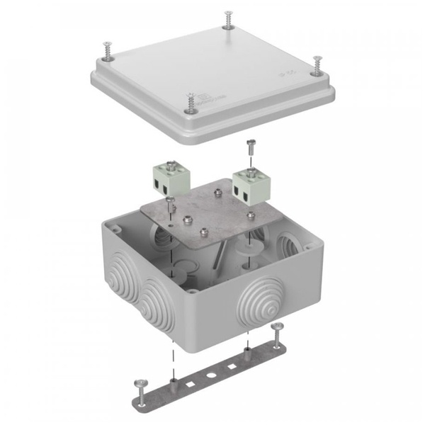 Коробка огнестойкая Промрукав 100х100х50 для о/п 40-0300-FR2.5-4 Е15-Е120 RAL7035 (14 шт/кор)