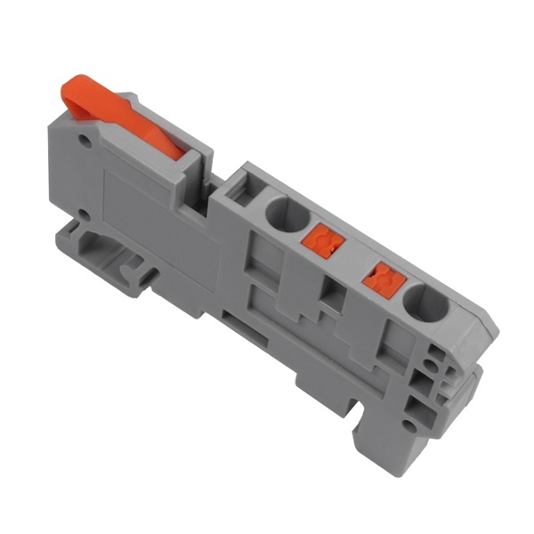 Клемма Rexant СМК 222-421-PT-4 3 вывода рычаг-push-in на DIN-рейку (0,5-4 мм2) серая [уп. 40шт]