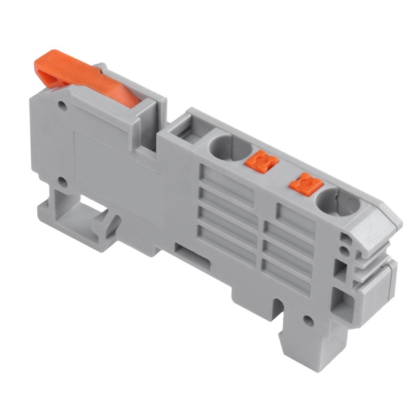 Клемма Rexant СМК 222-621-PT-6 3 вывода рычаг-push-in на DIN-рейку (1-6 мм2) серая [уп. 50шт]