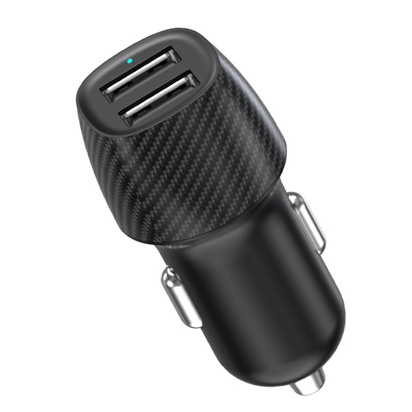 Автомобильное зарядное устройство c двумя портами Rexant USB-А + USB-A с LED индикацией 12W черный