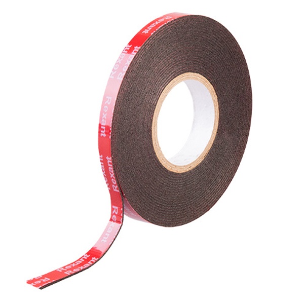 Лента Rexant клейкая двухсторонняя черная, на VHB акриловой основе, 12мм х 5м