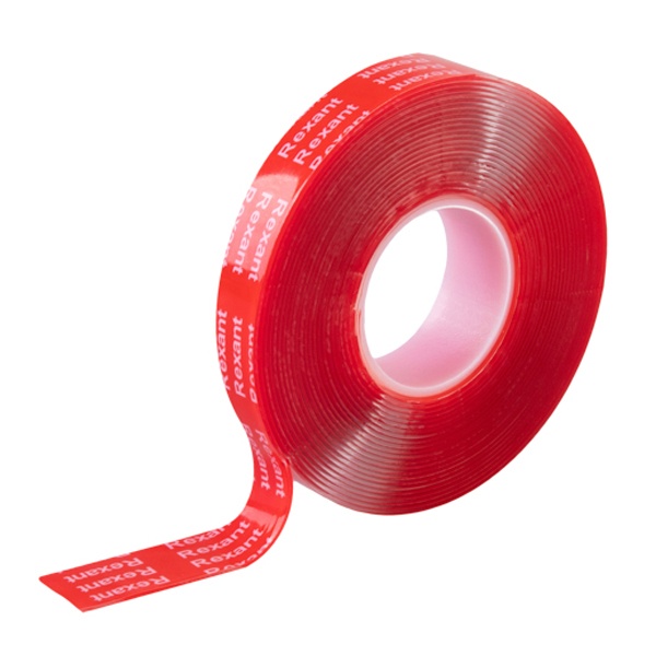 Лента Rexant клейкая двухсторонняя прозрачная, на VHB акриловой основе, 12мм х 5м