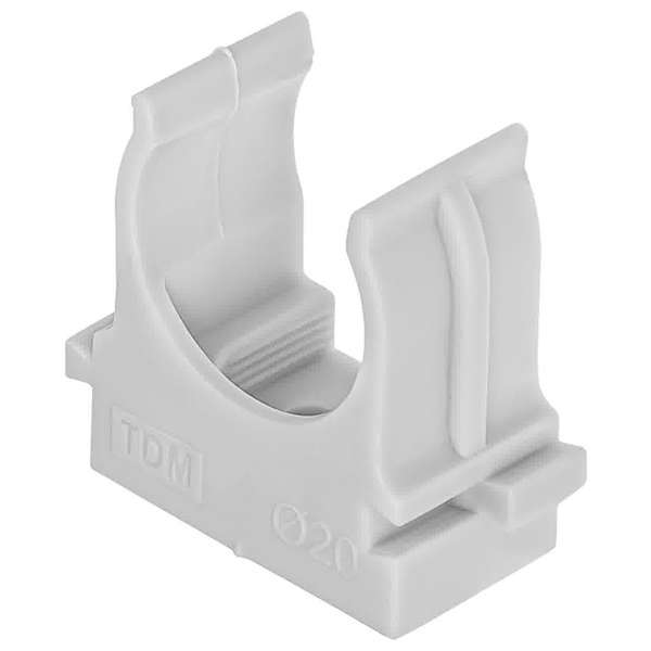 Крепеж-клипса TDM для трубы 20 мм для прямого монтажа (упаковка 100 шт.) белая