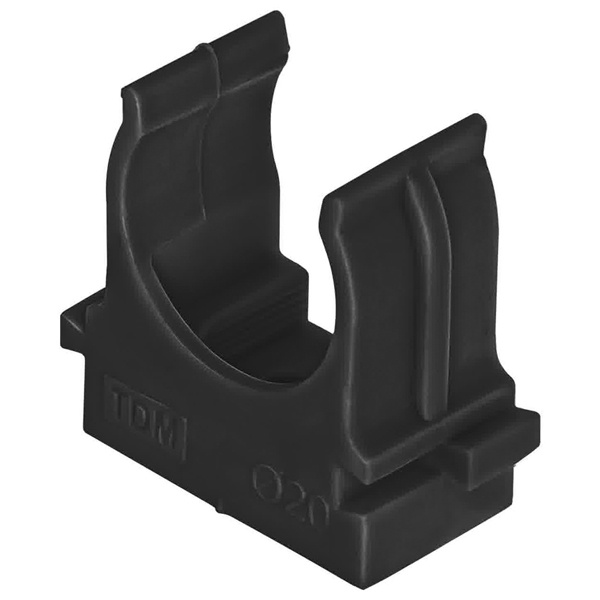 Крепеж-клипса TDM для трубы 20 мм для прямого монтажа (упаковка 100 шт.) черная