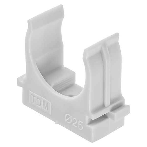 Крепеж-клипса TDM для трубы 25 мм для прямого монтажа (упаковка 100 шт.) белая