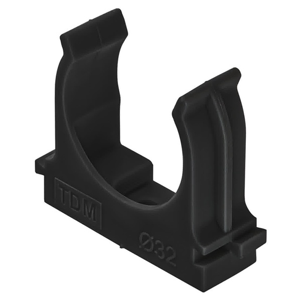 Крепеж-клипса TDM для трубы 32 мм для прямого монтажа (упаковка 25 шт.) черная