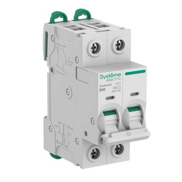 Автоматический выключатель SE Systeme9 В50А 2П 6кА (автомат электрический)