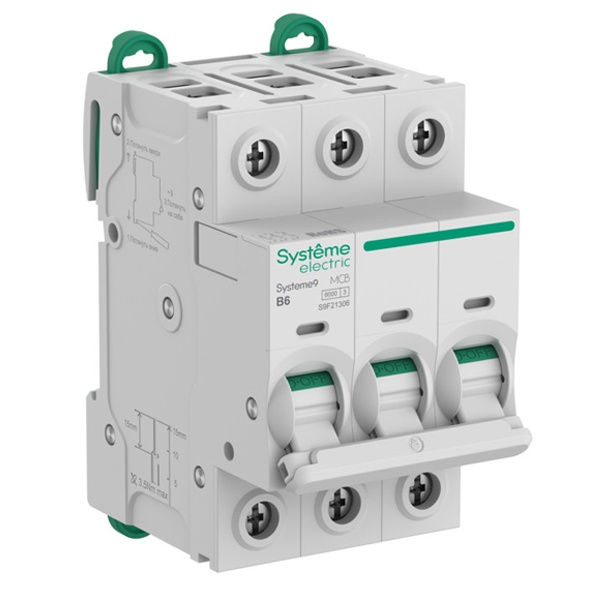 Автоматический выключатель SE Systeme9 В6А 3П 6кА (автомат электрический)