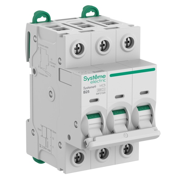 Автоматический выключатель SE Systeme9 В25А 3П 6кА (автомат электрический)