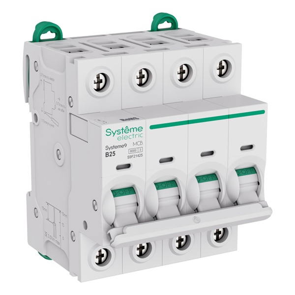 Автоматический выключатель SE Systeme9 В25А 4П 6кА (автомат электрический)