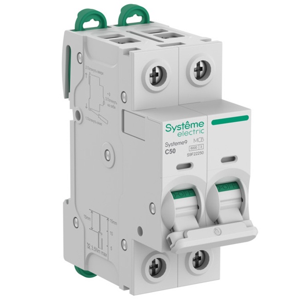 Автоматический выключатель SE Systeme9 С50А 2П 6кА (автомат электрический)