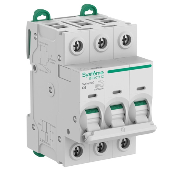 Автоматический выключатель SE Systeme9 С6А 3П 6кА (автомат электрический)
