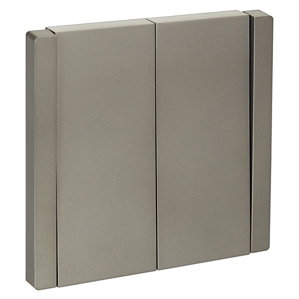 Переключатель двухклавишный перекрестный ИЭК FORTE&PIANO FP509 10А сталь