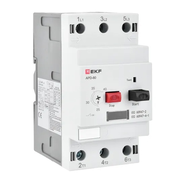 Автомат пуска двигателя EKF АПД-80 25-40А (New) (автомат защиты двигателя)