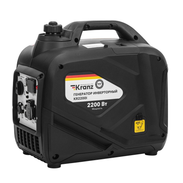 Генератор инверторный Kranz KR2200I 2,2кВт 230В 4л IP44 закрытый корпус, ручной стартер