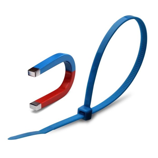 Стяжки кабельные Fortisflex КСС Magnetic 4х150 синяя металлодетектируемая (упаковка 100 шт.)