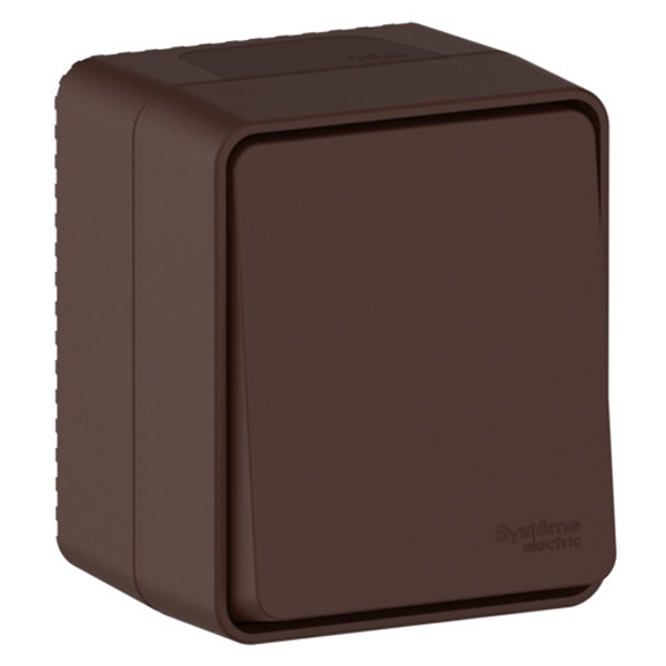 Одноклавишный выключатель открытой установки SE AtlasDesign Profi54 10A IP54 коричневый
