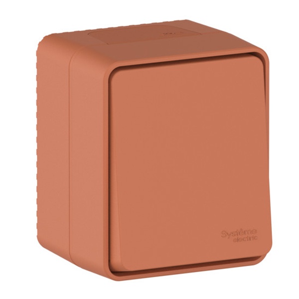 Одноклавишный переключатель открытой установки SE AtlasDesign Profi54 10A IP54 терракотовый