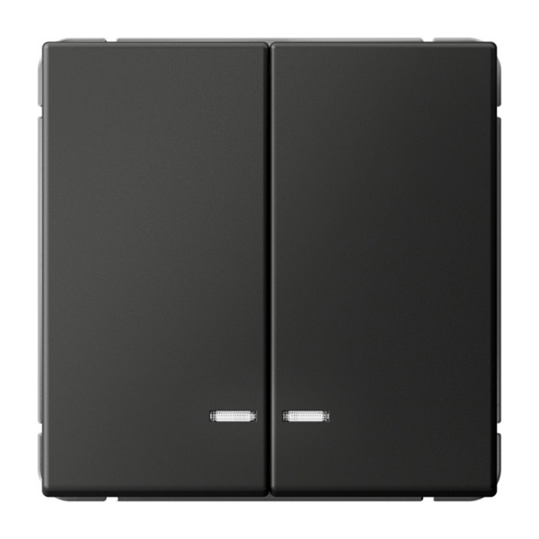 Двухклавишный выключатель с подсветкой SE ArtGallery 10А быстрозажимные клеммы базальт