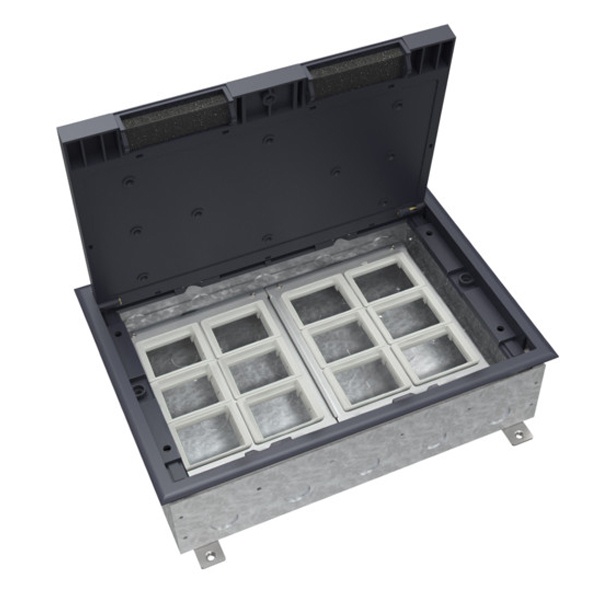 Люк SE MultiDesk MDK10 на 24 модуля для бетонных полов с монтажной коробкой IP40